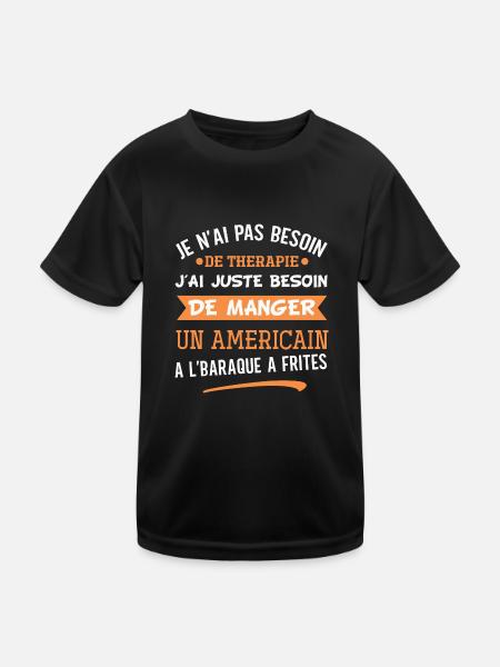 Je n'ai pas besoin de thérapie américain friterie - T-shirt sport Enfant - noir - Devant