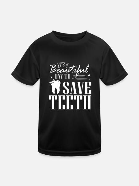 Save Teeth Dentist - Kids Functional T-Shirt - black - Front
