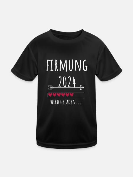 Firmung 2024 Kirche Christ Katholisch Geschenk - Kinder Funktions-T-Shirt - Schwarz - Vorne