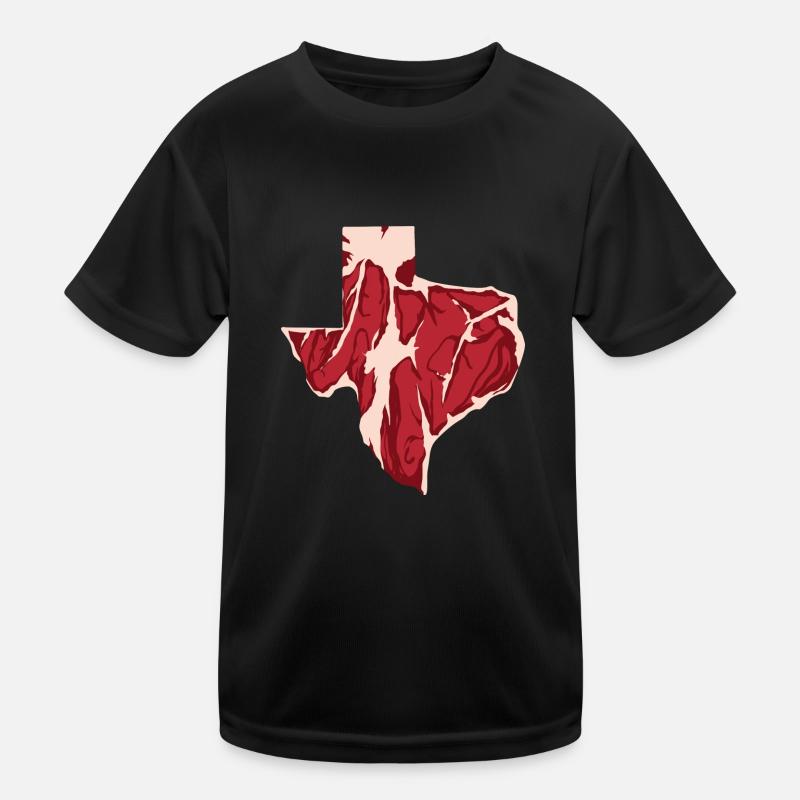 Steak Map Design for lovers of Texas Kids Functional T-Shirt