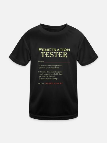 T Shirt Pentester - Kinder Funktions-T-Shirt - Schwarz