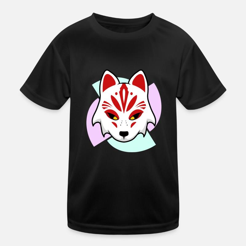 Kitsune Mask - Kids Functional T-Shirt - black
