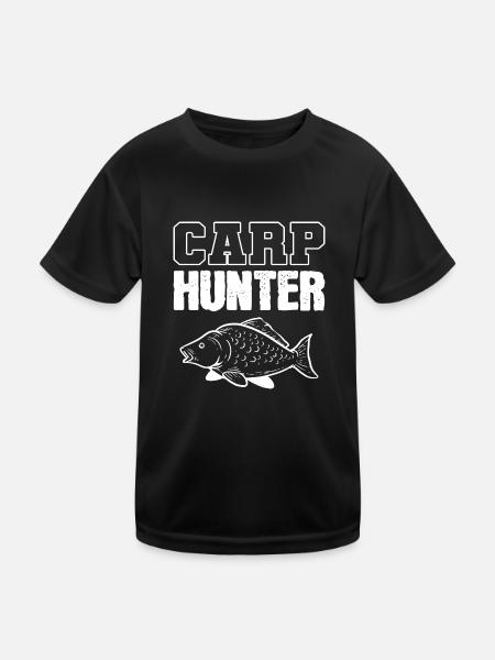 Carp Hunter Hobbyist Gift - Kids Functional T-Shirt - black - Front