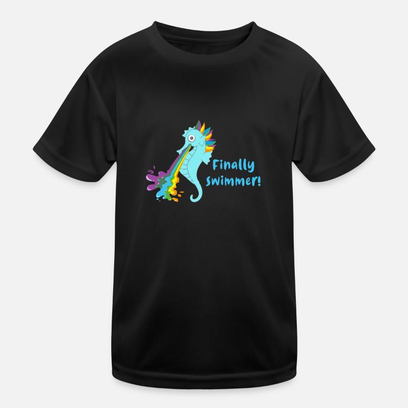 finally swimmer, swwimmer,seepferdchen Kinder Funktions-T-Shirt