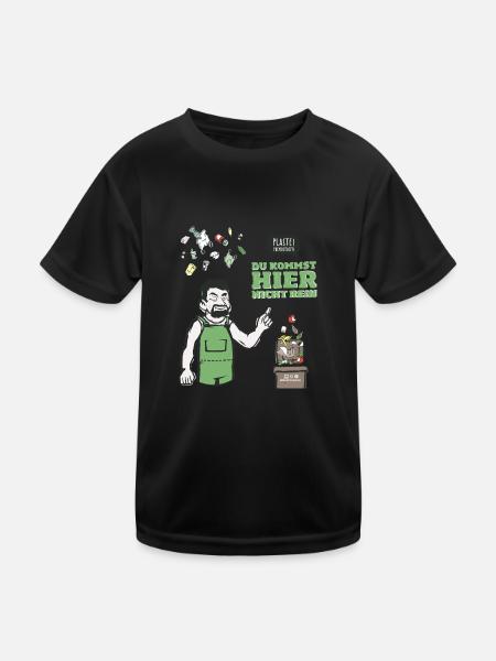 Bioabfall Biotonne Spruch Abfall Sprechblase - Kinder Funktions-T-Shirt - Schwarz - Vorne