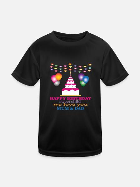 Bon anniversaire - T-shirt sport Enfant - noir - Devant