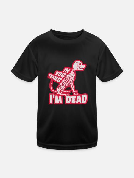 in dog years Dead - Kinder Funktions-T-Shirt - Schwarz - Vorne