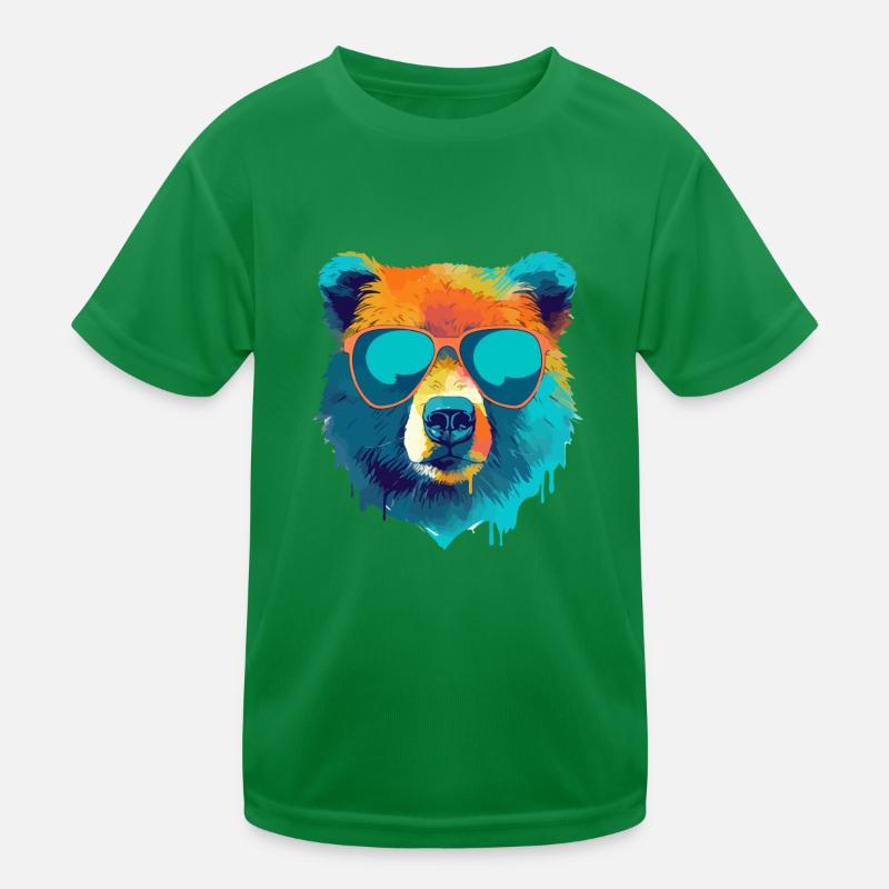 Bill der bär mit der Brille Kinder Funktions-T-Shirt