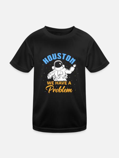 Astronaut in Houston design for proud Houston residents - Kids Functional T-Shirt - black - Front