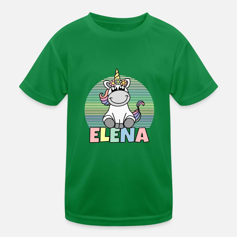 Elena Einhorn Name Kinder Funktions-T-Shirt