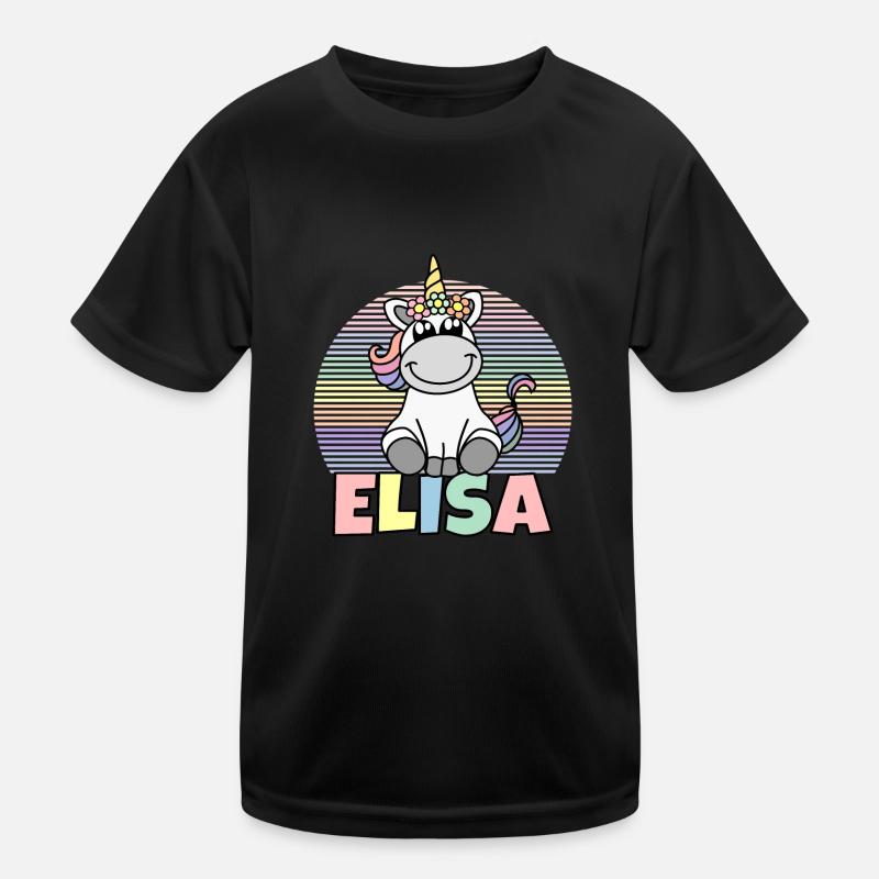 Nom de la licorne Elisa T-shirt sport Enfant