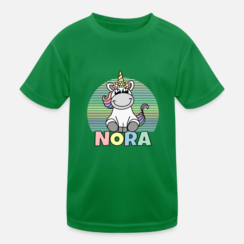 Nora Einhorn Name Kinder Funktions-T-Shirt