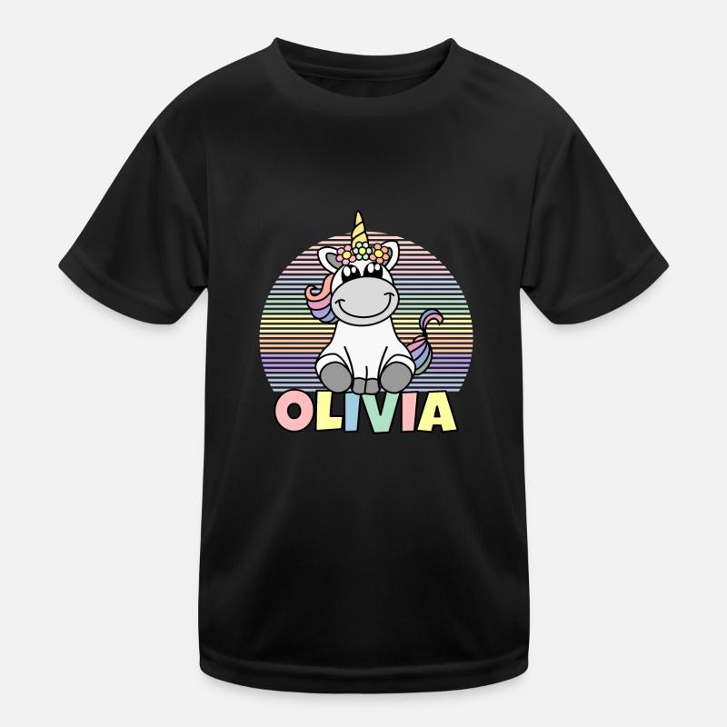 Nom de la licorne Olivia T-shirt sport Enfant