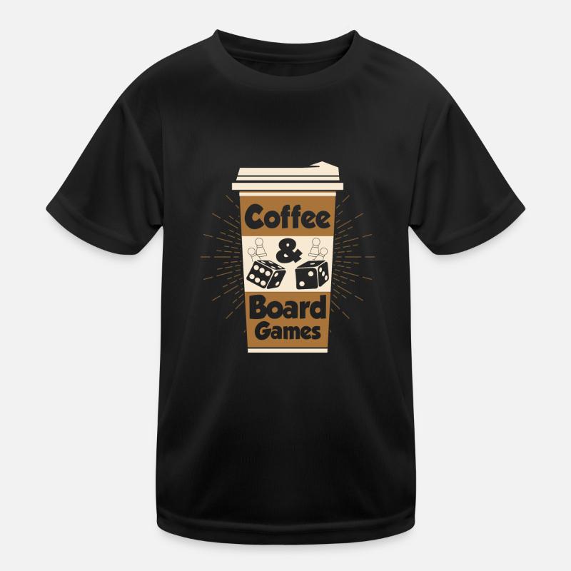Coffee & Board Games Nerd Gamer Tabletop Player Kinder Funktions-T-Shirt