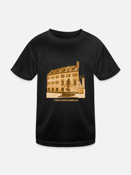 Fürstenfeldbruck Town Hall Bavaria - Kids Functional T-Shirt - black - Front
