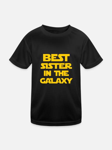 Best sister in the galaxy - T-shirt sport Enfant - noir - Devant