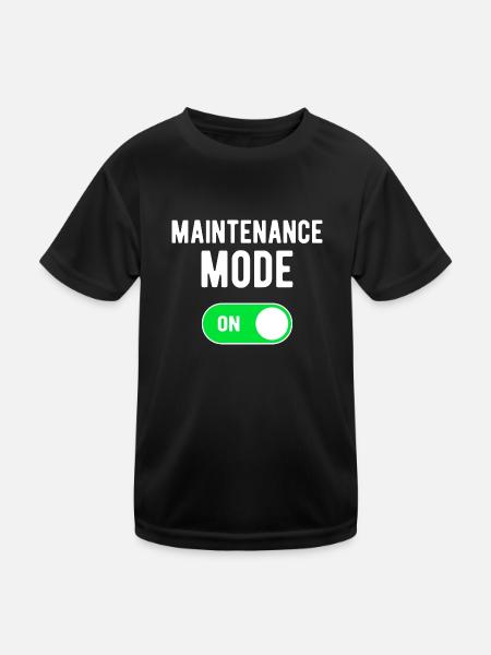 Maintenance Mode ON Bodybuilding Weights Workout - Kids Functional T-Shirt - black - Front