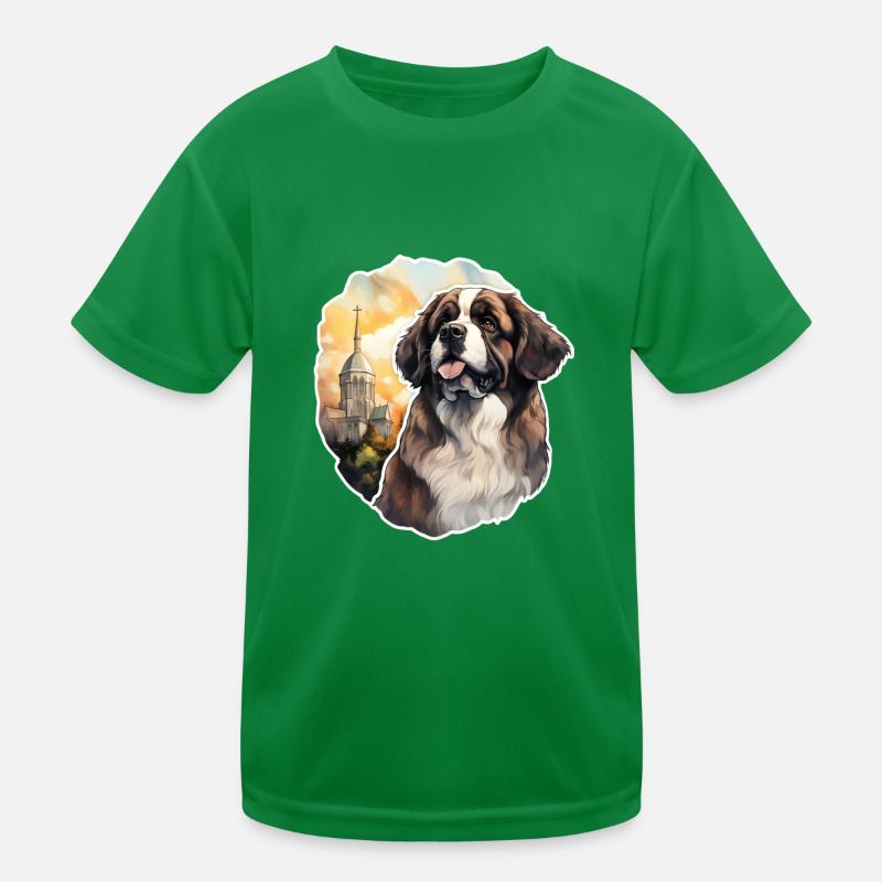 Bernhardiner vor Kirche Kinder Funktions-T-Shirt