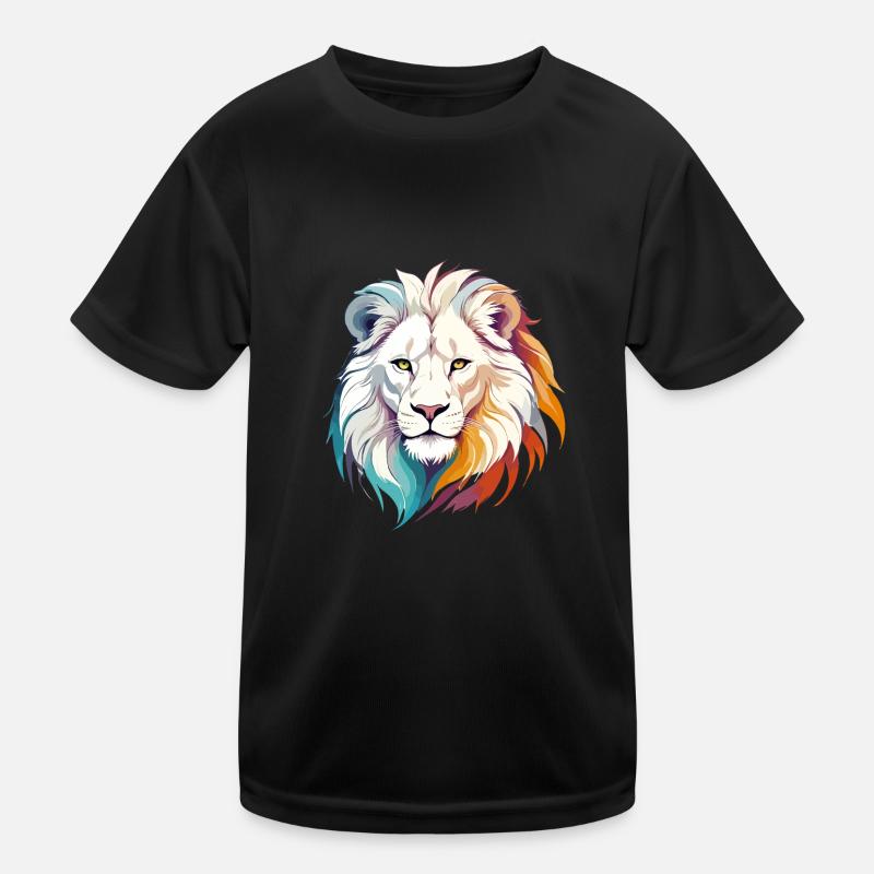 Lion Vector Art with Vibrant Colours Illustration Kids Functional T-Shirt