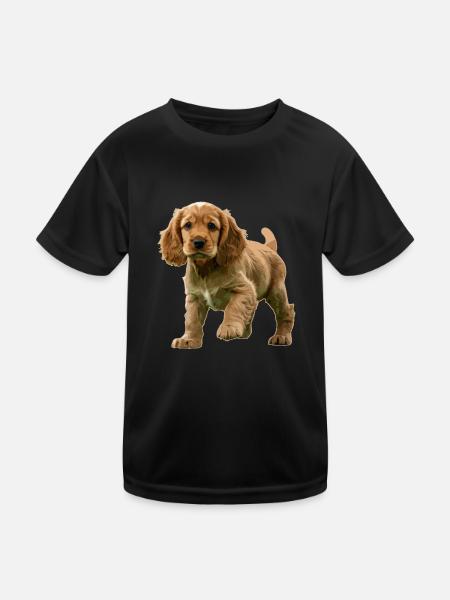 Chiot Cocker Spaniel - T-shirt sport Enfant - noir - Devant