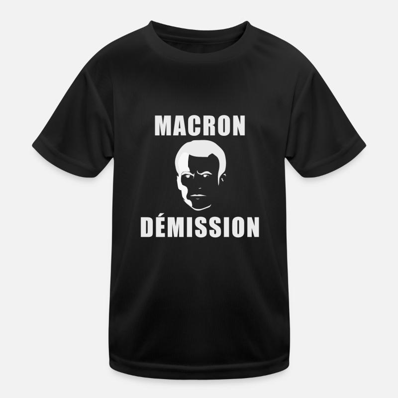 Macron Démission T-shirt sport Enfant