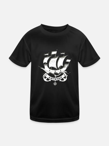 Anvers Belgique - T-shirt sport Enfant - noir - Devant