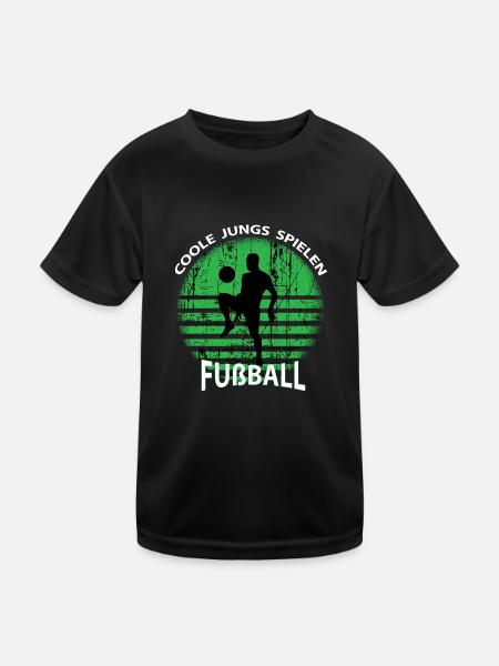 Fußball Coole Jungs - Kinder Funktions-T-Shirt - Schwarz
