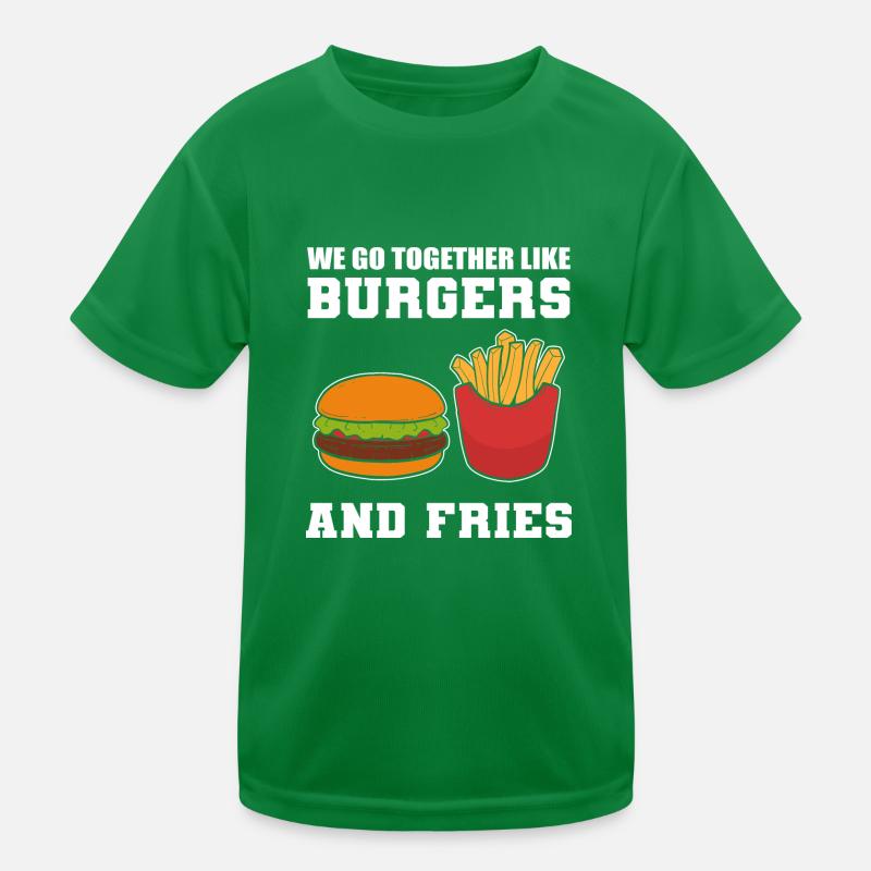 Burger und Pommes Food Vlogger Geschenk Kinder Funktions-T-Shirt
