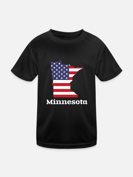 US Minnesota Kartendesign für stolze Minnesotaner - Kinder Funktions-T-Shirt - Schwarz - Vorne
