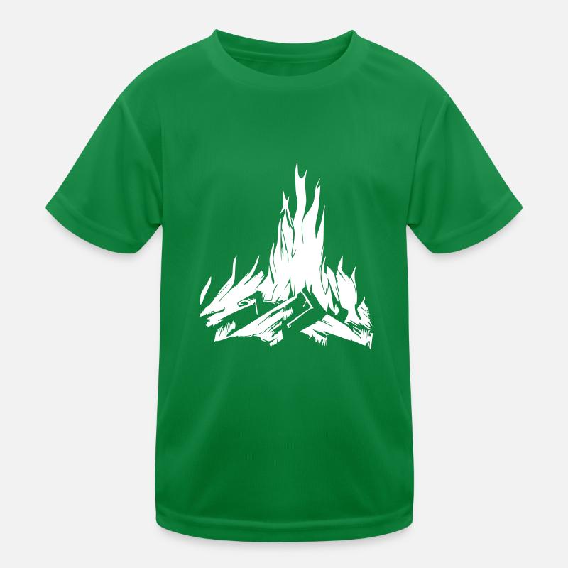 Campfire Camping Nature Forest Fire Vector 2 Kids Functional T-Shirt