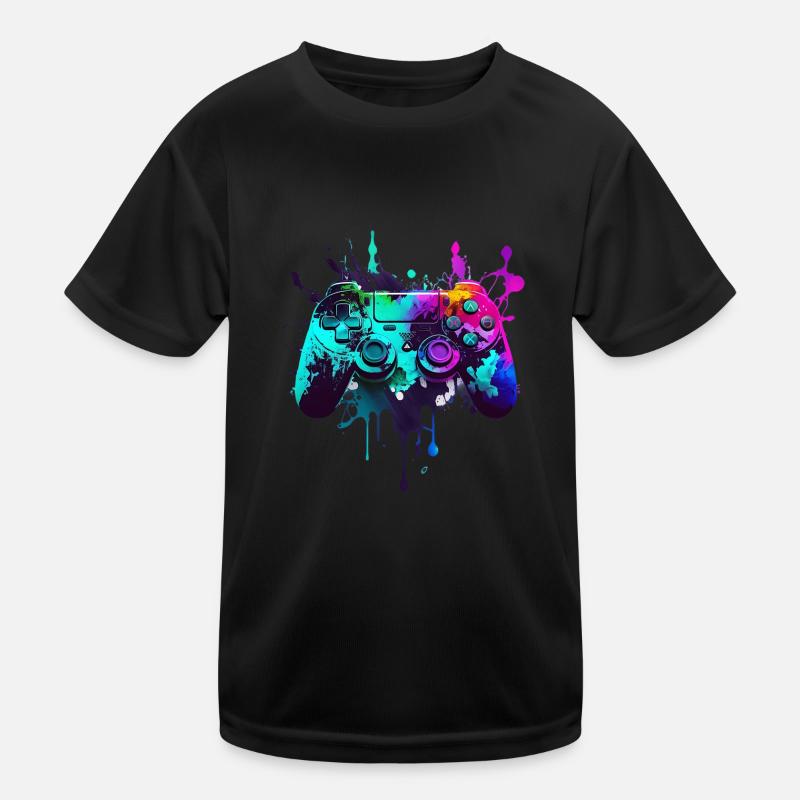 Neon Gaming Controller / Kontroller Kinder Funktions-T-Shirt