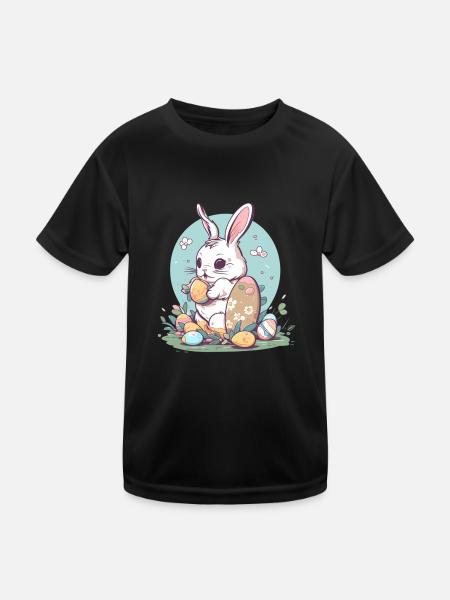 Easter Bunny - Kids Functional T-Shirt - black - Front