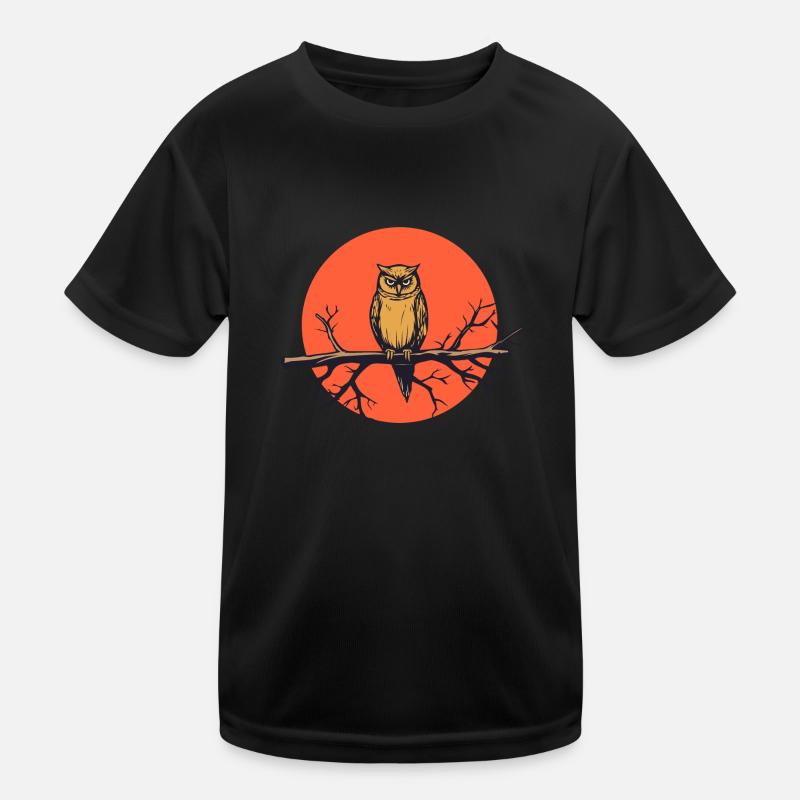 Owl - Kids Functional T-Shirt - black