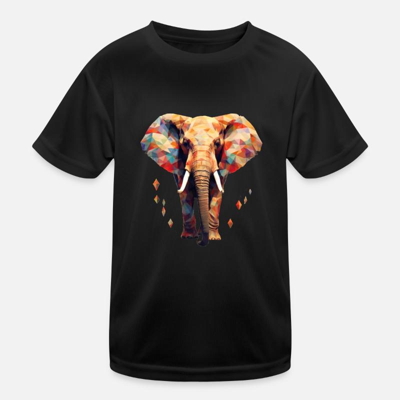 Geometrischer Elefant Kinder Funktions-T-Shirt