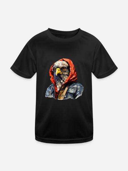 Street style hawk | Hawk lovers - Kids Functional T-Shirt - black - Front