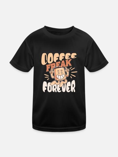 Le café est mon carburant - T-shirt sport Enfant - noir - Devant