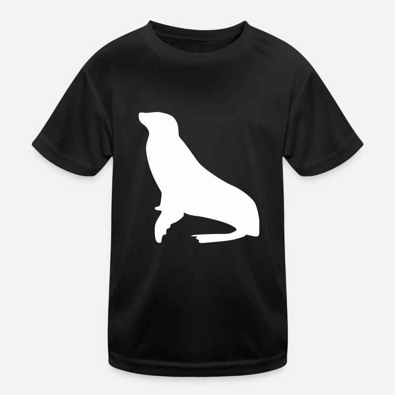 robbe 1 - Kinder Funktions-T-Shirt - Schwarz