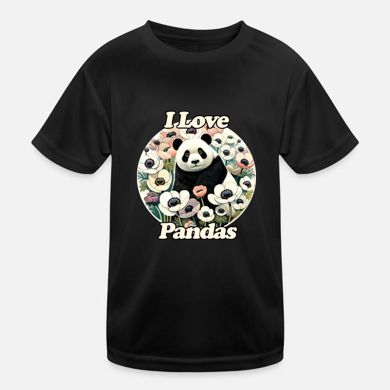 Ich liebe Pandas Kinder Funktions-T-Shirt
