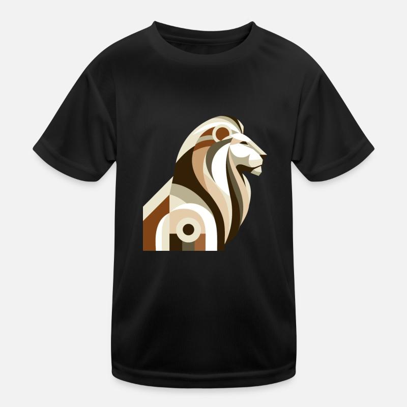 Abstract Lion - Kids Functional T-Shirt - black