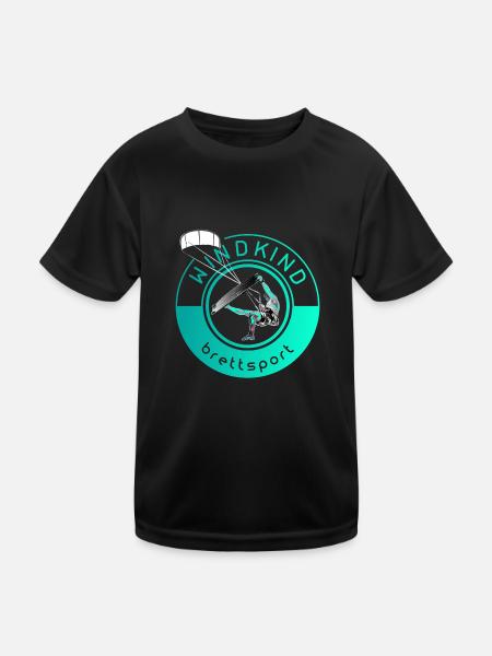 Windkind kiter - Kids Functional T-Shirt - black