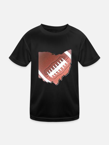 Ohio (United States) | real football | Map - Kids Functional T-Shirt - black - Front