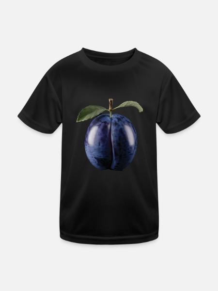 Brombeere Frucht Geschenk - Kinder Funktions-T-Shirt - Schwarz - Vorne