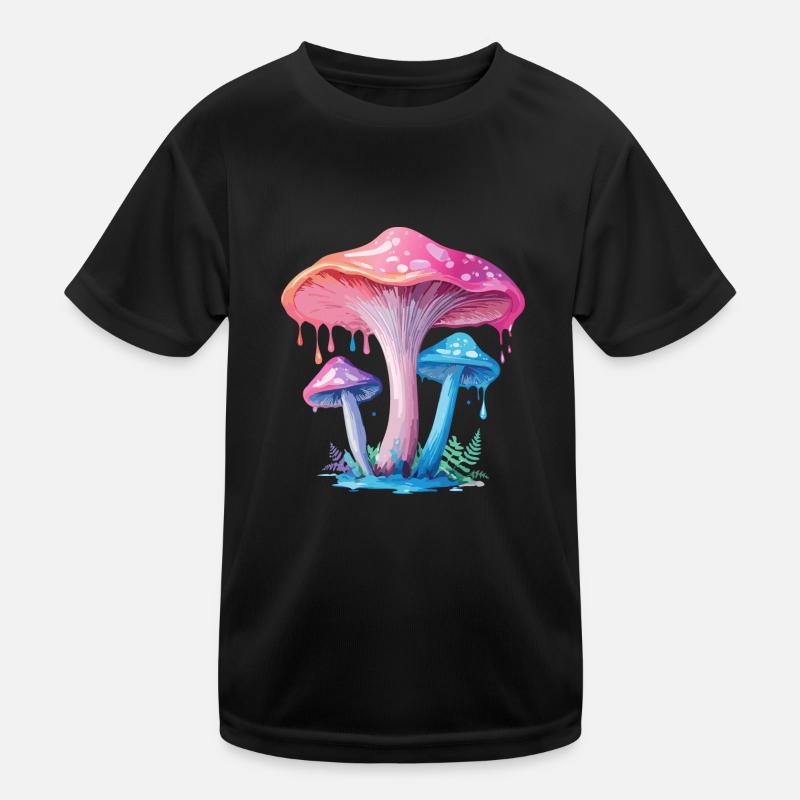 Rosablauer Pilz Kinder Funktions-T-Shirt