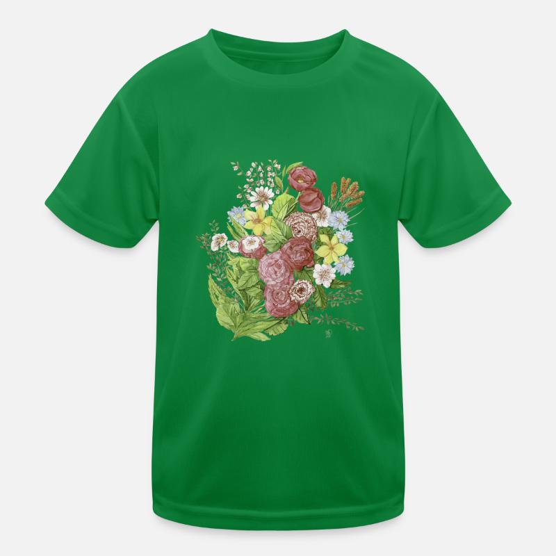 Blumen Kinder Funktions-T-Shirt