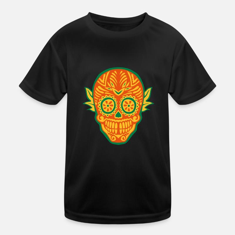 Mexican dead head tetedemort skull Kids Functional T-Shirt