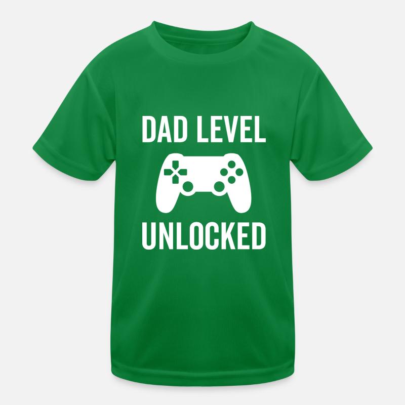 Dad Level Unlocked Kids Functional T-Shirt