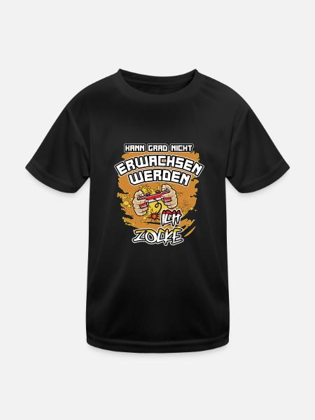 "...Ich zocke". Lustiges Design Für Gamer / Zocker - Kinder Funktions-T-Shirt - Schwarz - Vorne