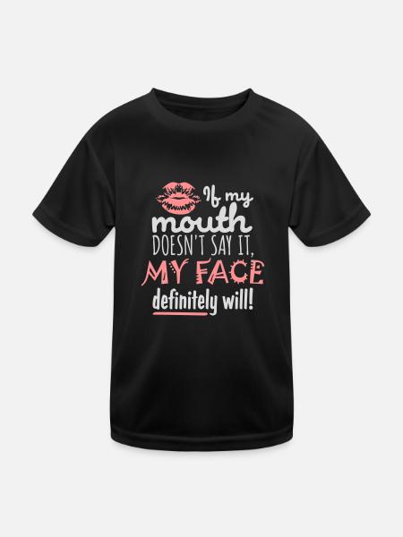 Mon visage le fera certainement - T-shirt sport Enfant - noir - Devant
