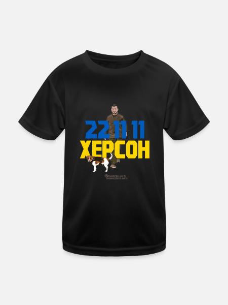 Kherson Ukraine Tag der Befreiung - Kinder Funktions-T-Shirt - Schwarz - Vorne
