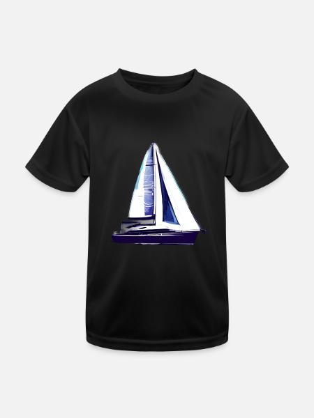 Sailing ship Sailing Sailing Sailing Sailboat - Kids Functional T-Shirt - black - Front